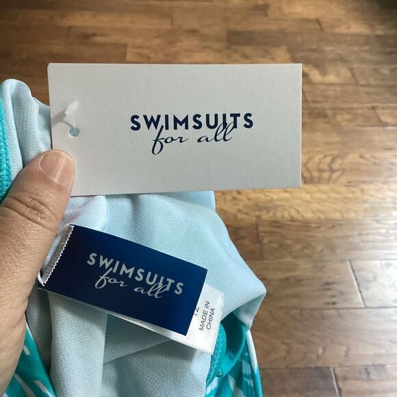 NWT Swimsuit for All High waist swim bottoms. size 12 turquoise - Picture 3 of 6